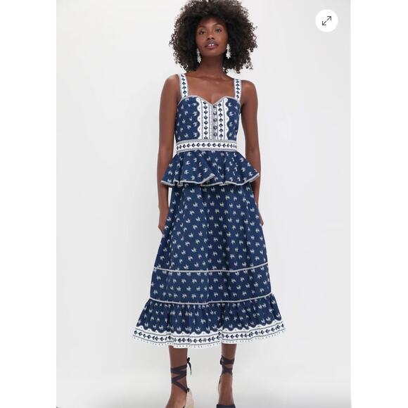 HUNTER BELL Dresses & Skirts - Hunter Bell  Blue Ditsy Floral Lacey Dress Sz 4